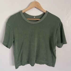 RAPANUI Sage Green Organic Cotton Terry Boxy Women's Top